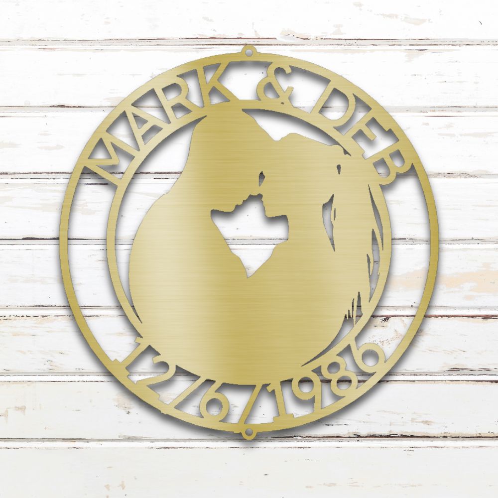 Couples Silhouette II Custom Metal Wall Art