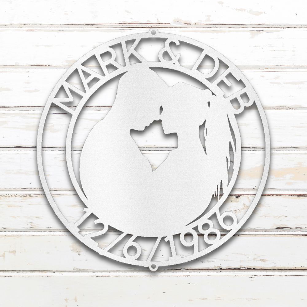 Couples Silhouette II Custom Metal Wall Art