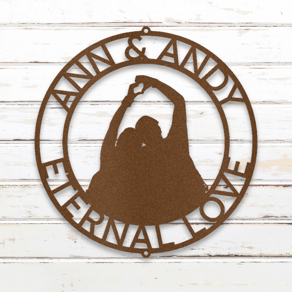 Couple Silhouette I Metal Wall Art (Copper) | Shop Custom Metal Signs & Wall Decor | Sovereign Metalworks