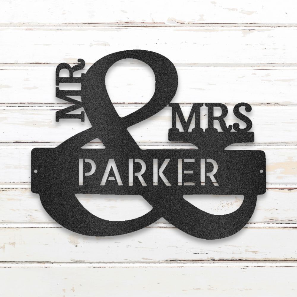 Couples Monogram Metal Wall Art (Black) | Shop Custom Metal Signs & Wall Decor | Sovereign Metalworks