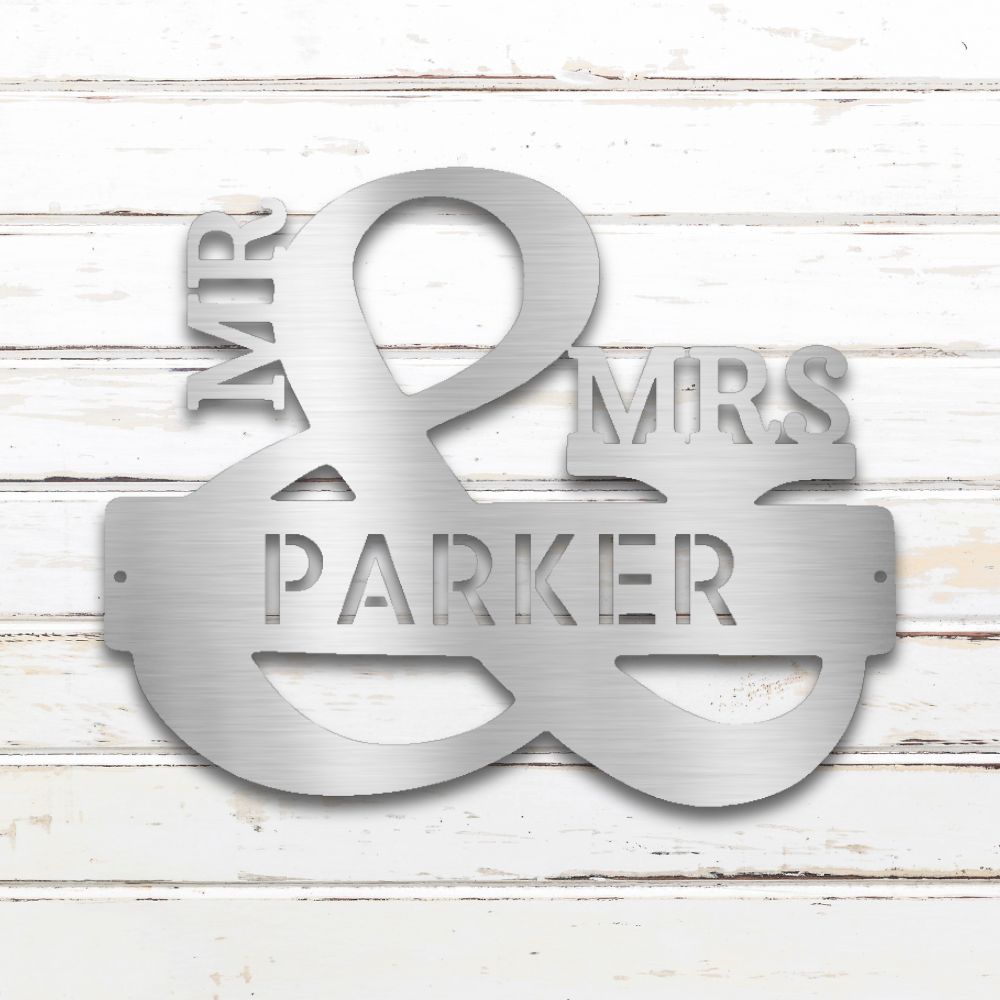 Couples Monogram Metal Wall Art (Silver) | Shop Custom Metal Signs & Wall Decor | Sovereign Metalworks