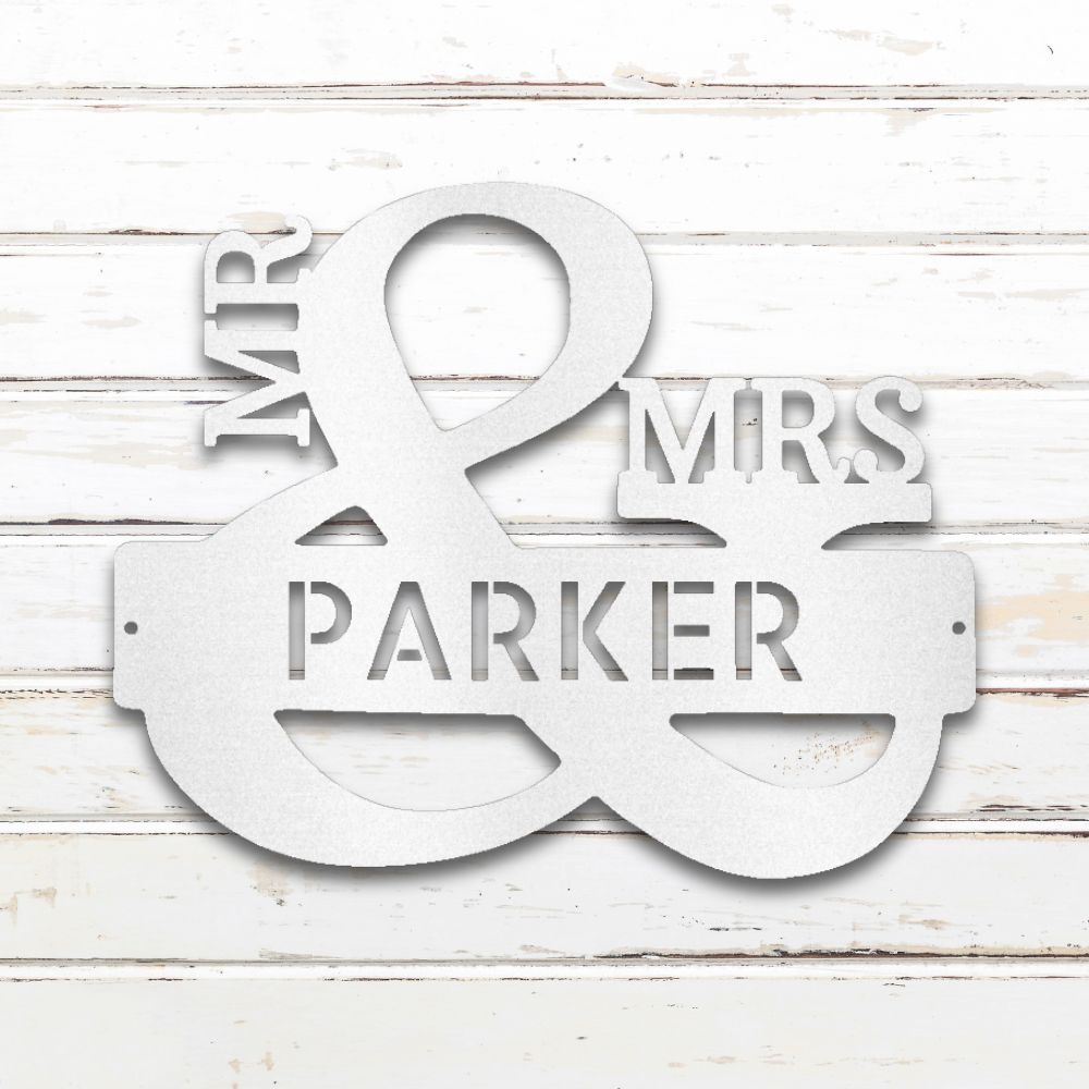 Couples Monogram Metal Wall Art (White) | Shop Custom Metal Signs & Wall Decor | Sovereign Metalworks