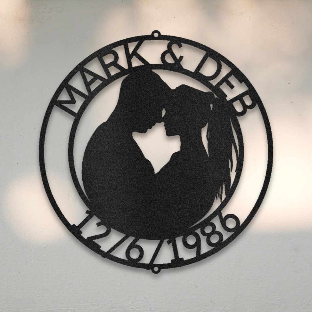 Couples Silhouette II Custom Metal Wall Art | Sovereign Metalworks