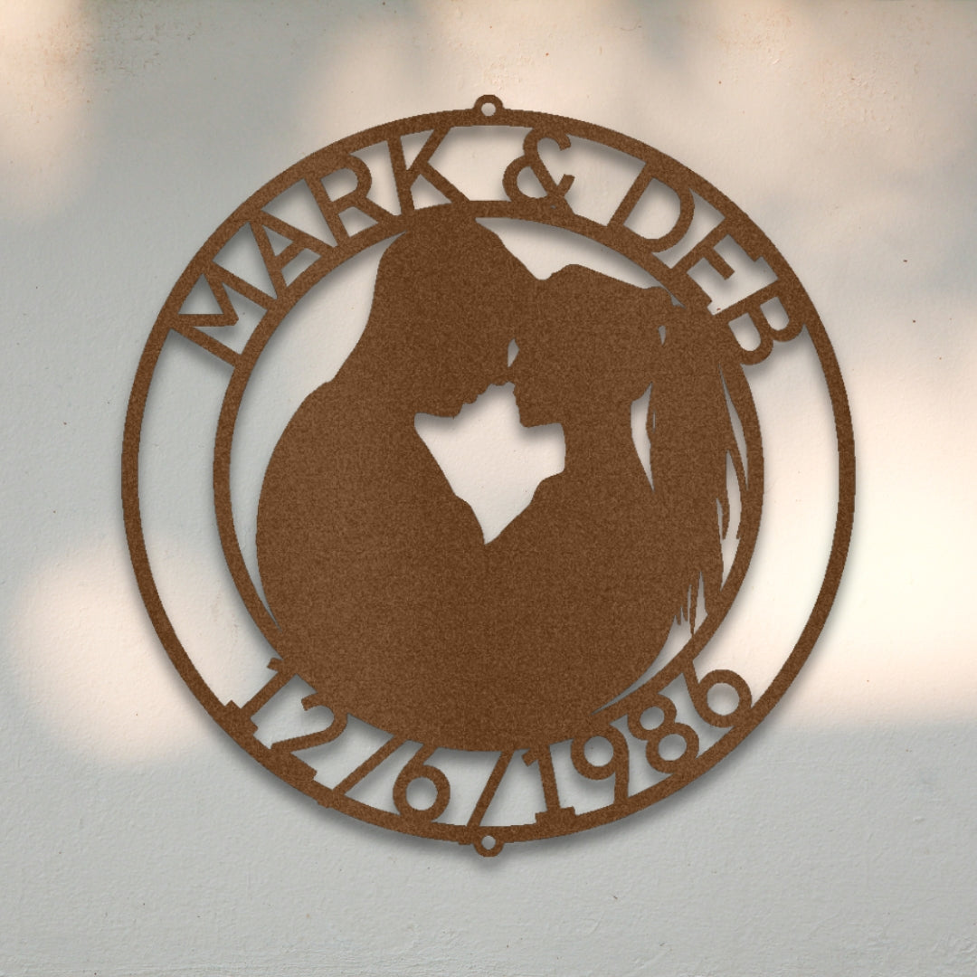 Couples Silhouette II Custom Metal Wall Art | Sovereign Metalworks