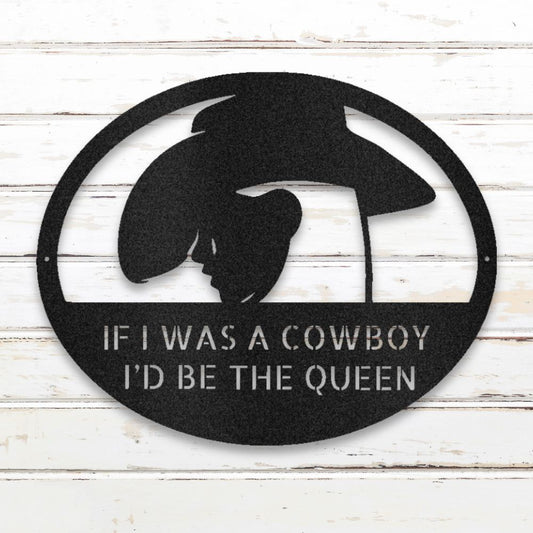 Cowgirl Custom Metal Wall Art (Black) | Shop Custom Metal Signs & Wall Decor | Sovereign Metalworks