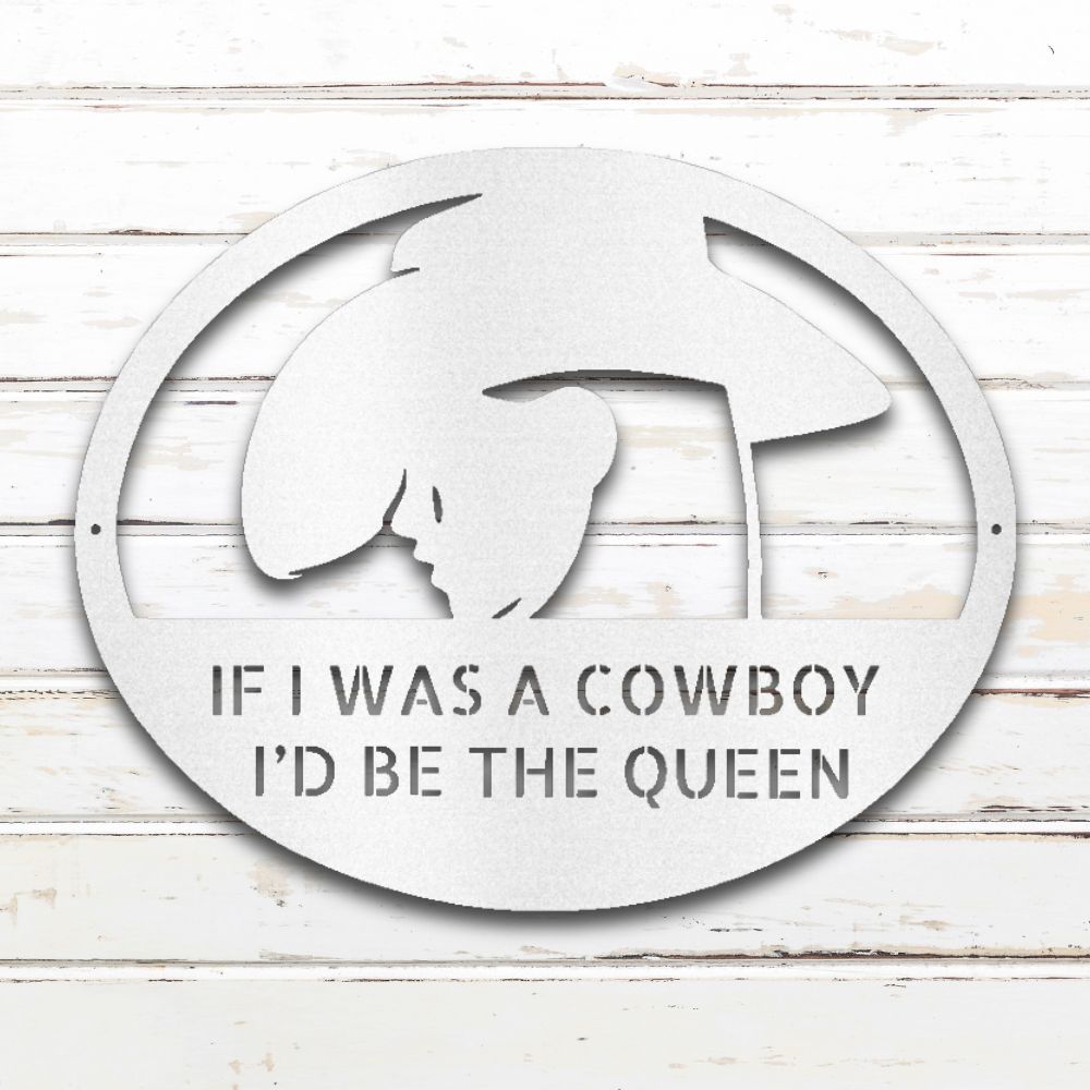 Cowgirl Custom Metal Wall Art (White) | Shop Custom Metal Signs & Wall Decor | Sovereign Metalworks