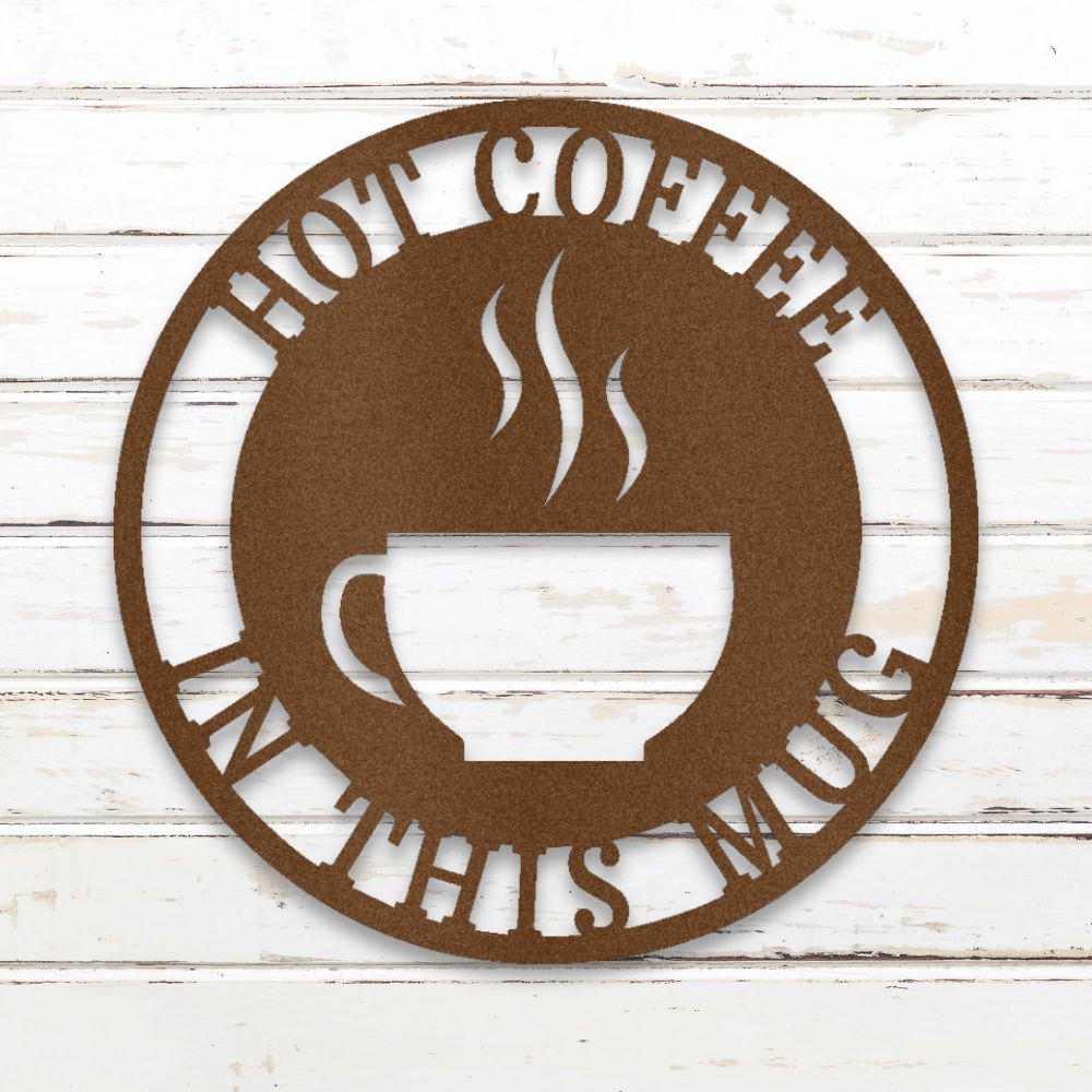 Cup of Coffee Metal Wall Art (Copper) | Shop Custom Metal Signs & Wall Decor | Sovereign Metalworks