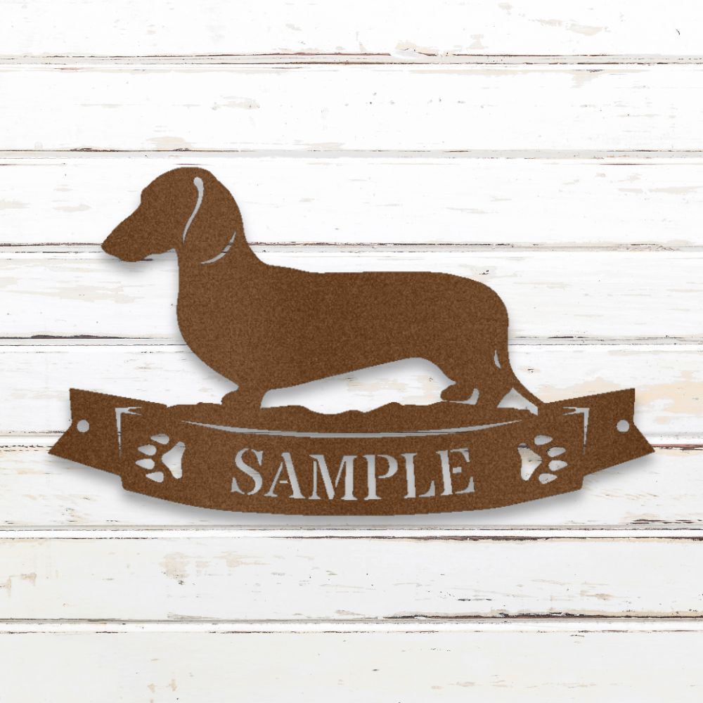 Dachshund III Personalized Metal Wall Art (Copper) | Shop Custom Metal Signs & Wall Decor | Sovereign Metalworks