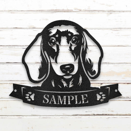 Dachshund II Personalized Metal Wall Art (Black) | Shop Custom Metal Signs & Wall Decor | Sovereign Metalworks