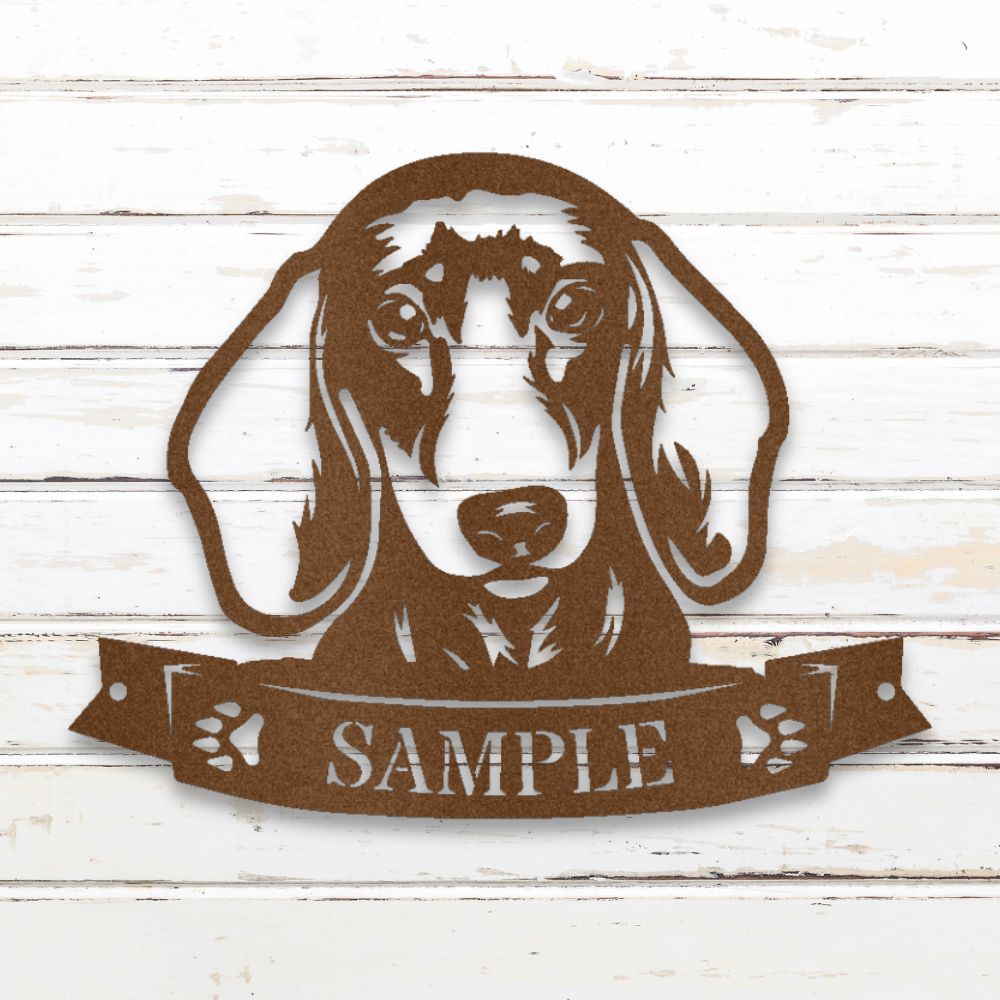 Dachshund II Personalized Metal Wall Art (Copper) | Shop Custom Metal Signs & Wall Decor | Sovereign Metalworks