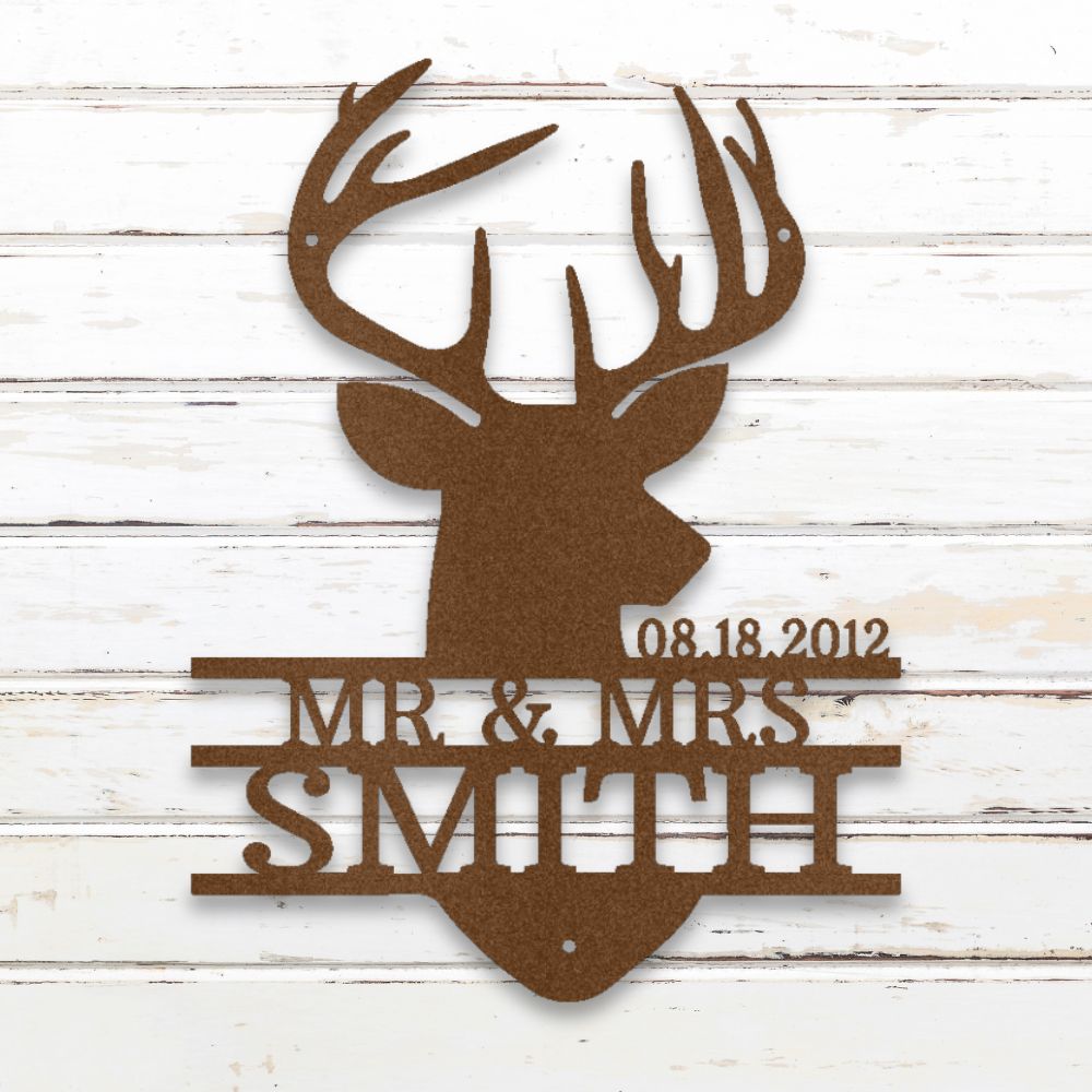 Deer Hunting Couple Metal Wall Art  (Copper)| Shop Custom Metal Signs & Wall Decor | Sovereign Metalworks