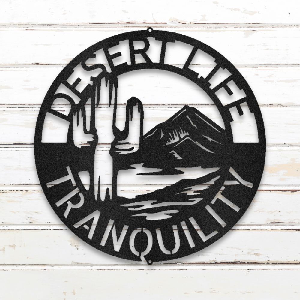 Desert Life Metal Wall Art (Black) | Shop Custom Metal Signs & Wall Decor | Sovereign Metalworks