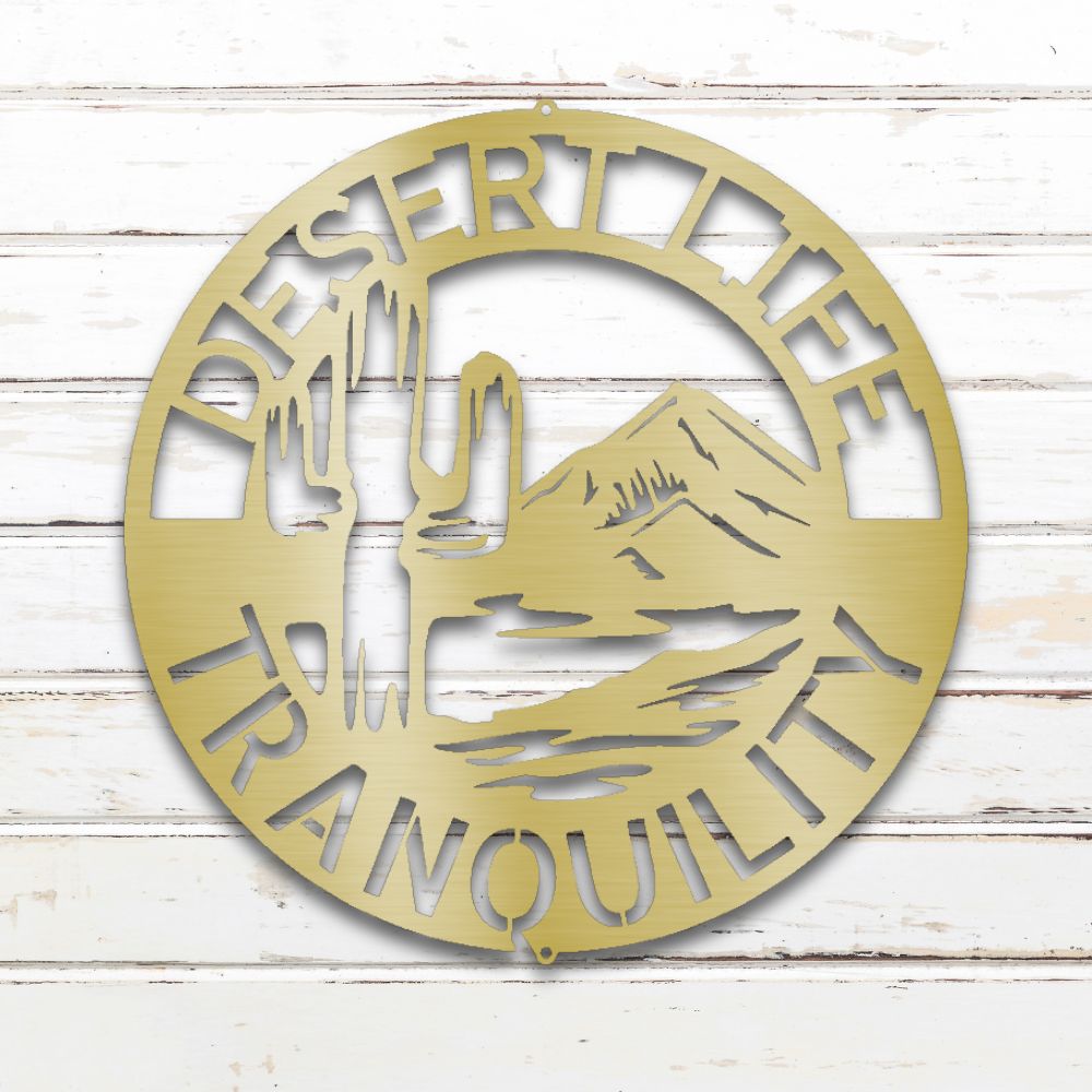 Desert Life Metal Wall Art (Gold) | Shop Custom Metal Signs & Wall Decor | Sovereign Metalworks