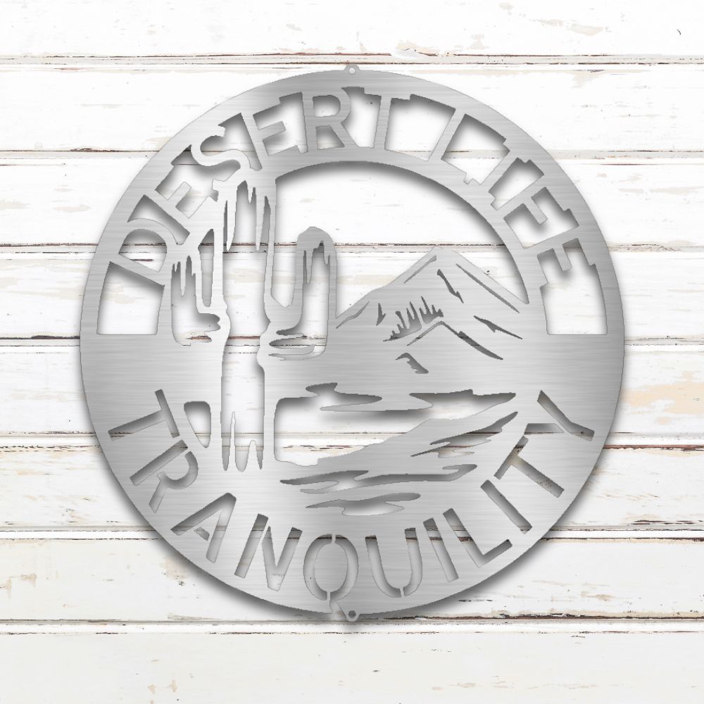 Desert Life Metal Wall Art (Silver) | Shop Custom Metal Signs & Wall Decor | Sovereign Metalworks