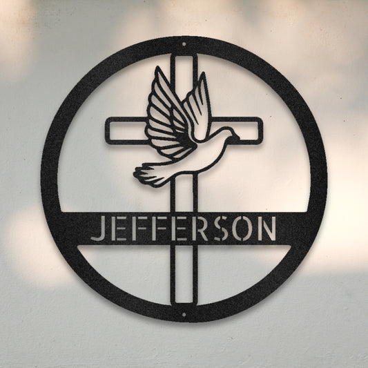 Dove & Cross Custom Metal Wall Art | Sovereign Metalworks