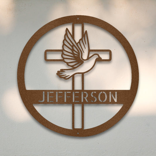 Dove & Cross Custom Metal Wall Art | Sovereign Metalworks