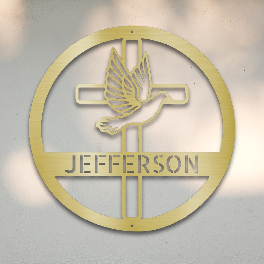 Dove & Cross Custom Metal Wall Art | Sovereign Metalworks