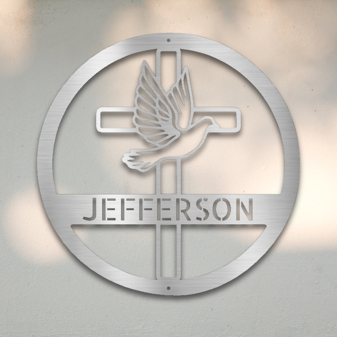 Dove & Cross Custom Metal Wall Art | Sovereign Metalworks