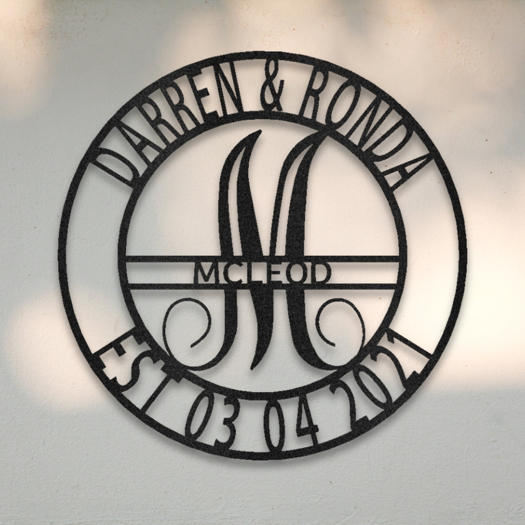 Elaborate Name Monogram Metal Wall Art | Sovereign Metalworks
