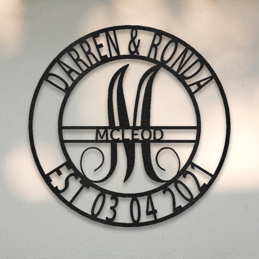 Elaborate Name Monogram Metal Wall Art | Sovereign Metalworks