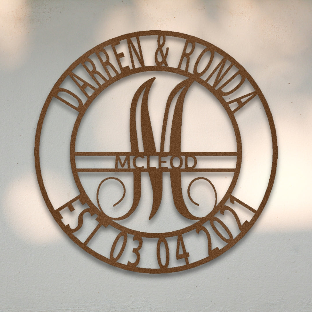 Elaborate Name Monogram Metal Wall Art | Sovereign Metalworks
