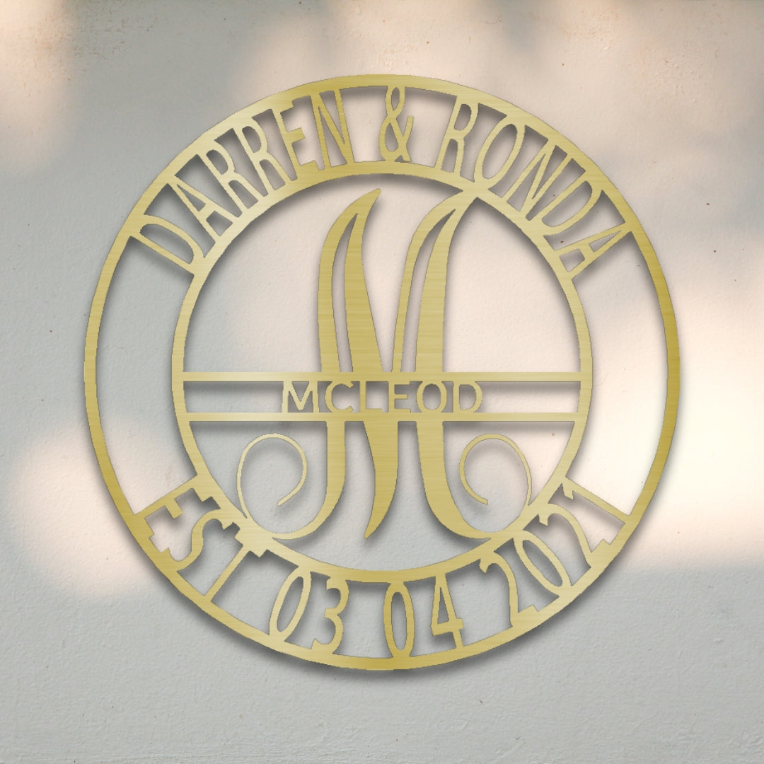 Elaborate Name Monogram Metal Wall Art | Sovereign Metalworks