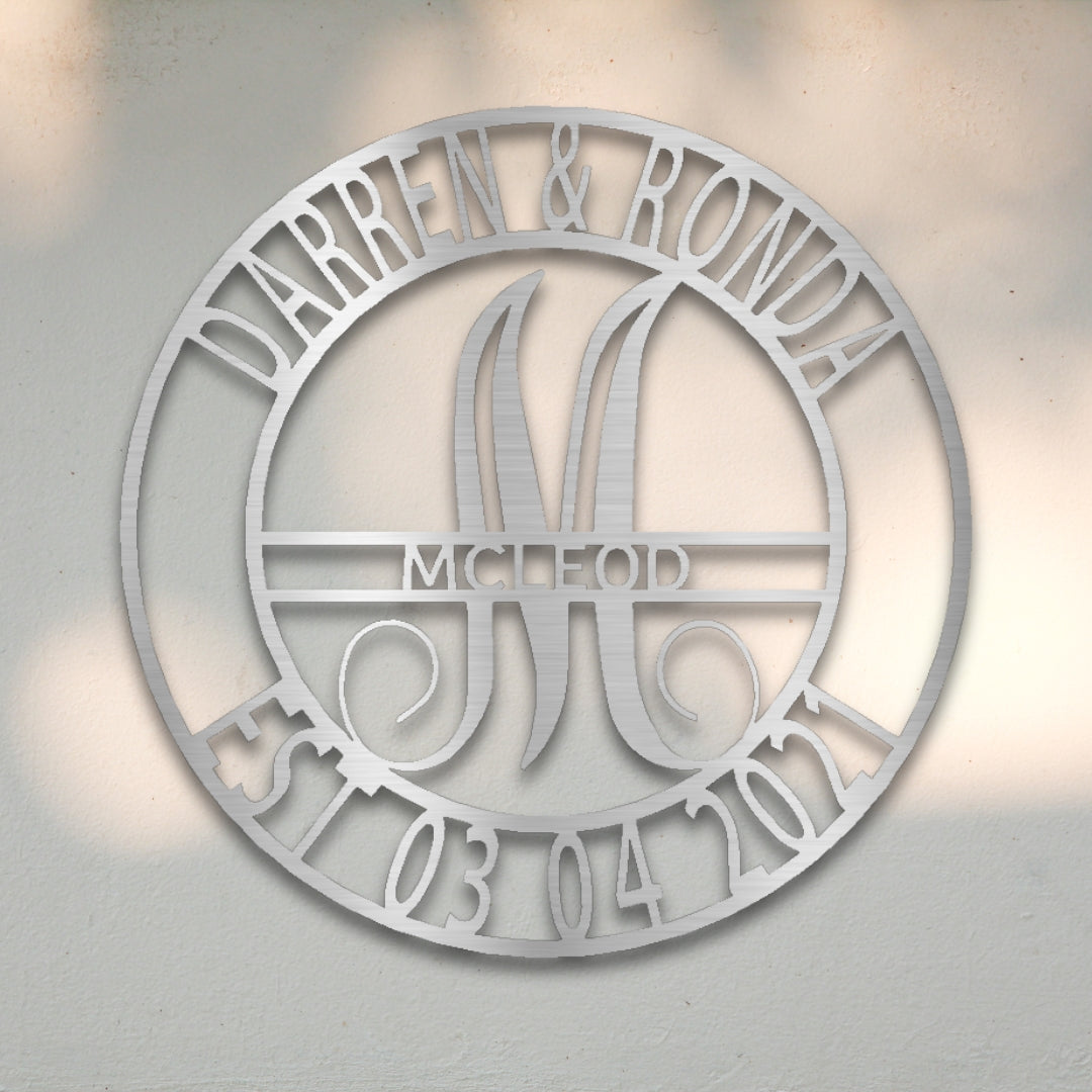 Elaborate Name Monogram Metal Wall Art | Sovereign Metalworks