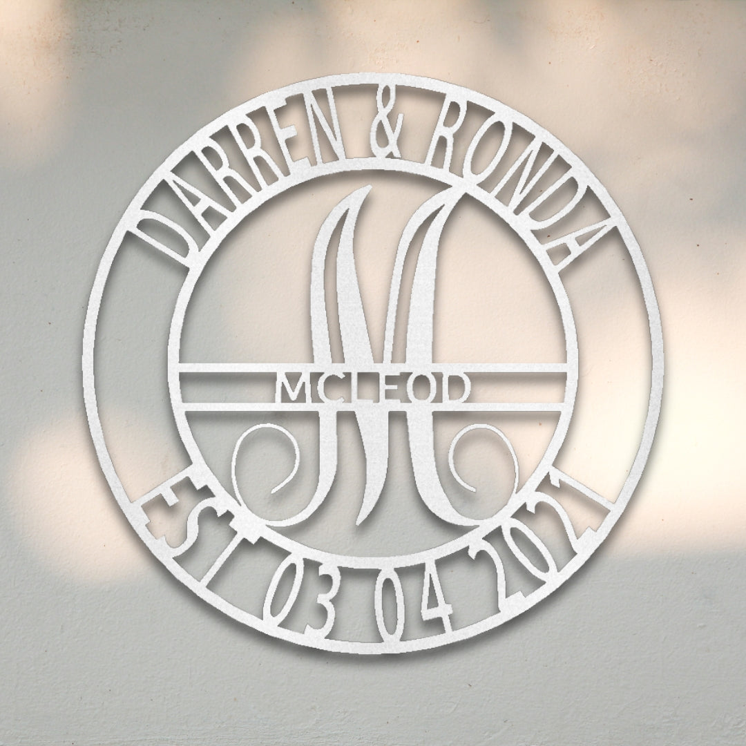 Elaborate Name Monogram Metal Wall Art | Sovereign Metalworks