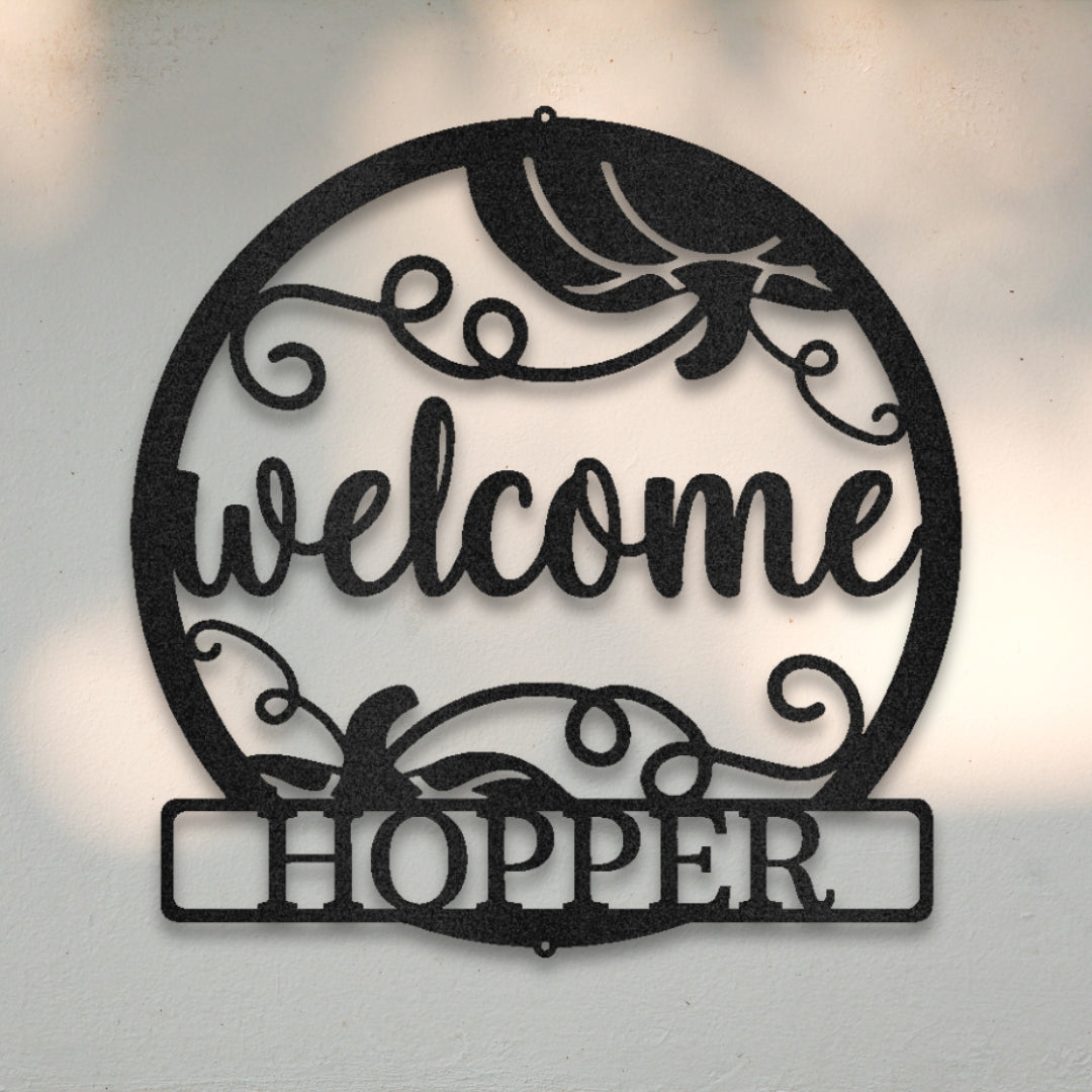 Fall Welcome Sign Custom Metal Wall Art | Sovereign Metalworks