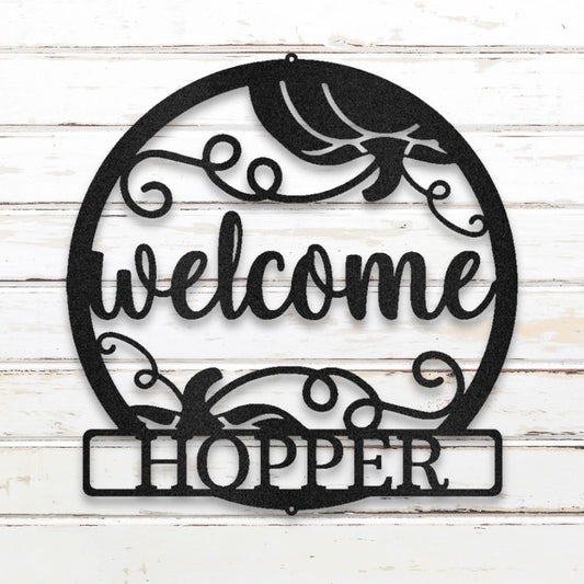 Fall Welcome Metal Wall Art (Black) | Shop Custom Metal Signs & Wall Decor | Sovereign Metalworks