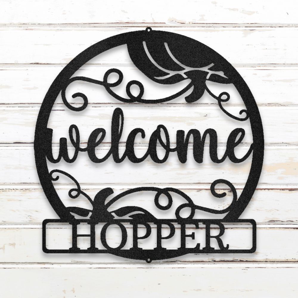 Fall Welcome Sign Custom Metal Wall Art