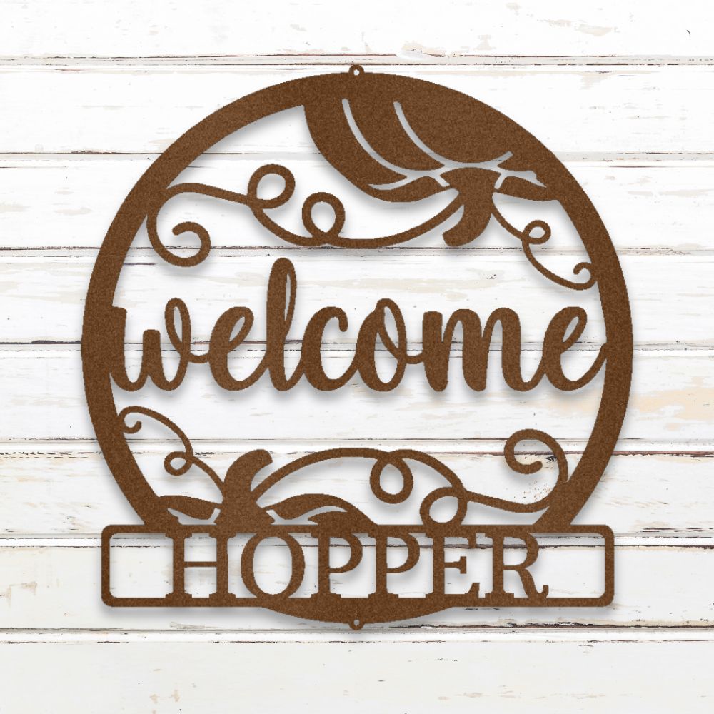 Fall Welcome Sign Custom Metal Wall Art