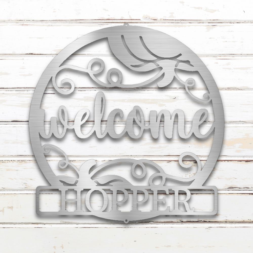 Fall Welcome Metal Wall Art (Silver) | Shop Custom Metal Signs & Wall Decor | Sovereign Metalworks