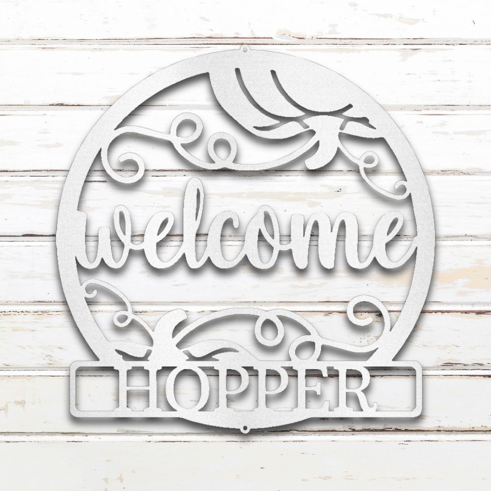 Fall Welcome Metal Wall Art (White) | Shop Custom Metal Signs & Wall Decor | Sovereign Metalworks