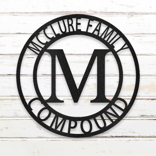 Family Monogram Metal Wall Art (Black) | Shop Custom Metal Signs & Wall Decor | Sovereign Metalworks