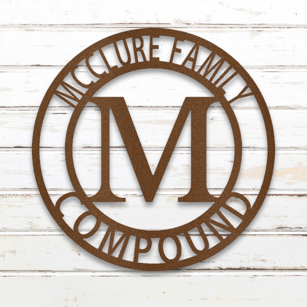 Family Monogram Metal Wall Art (Copper) | Shop Custom Metal Signs & Wall Decor | Sovereign Metalworks