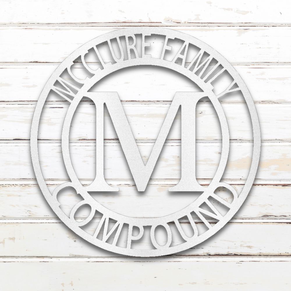 Family Monogram Metal Wall Art (White) | Shop Custom Metal Signs & Wall Decor | Sovereign Metalworks