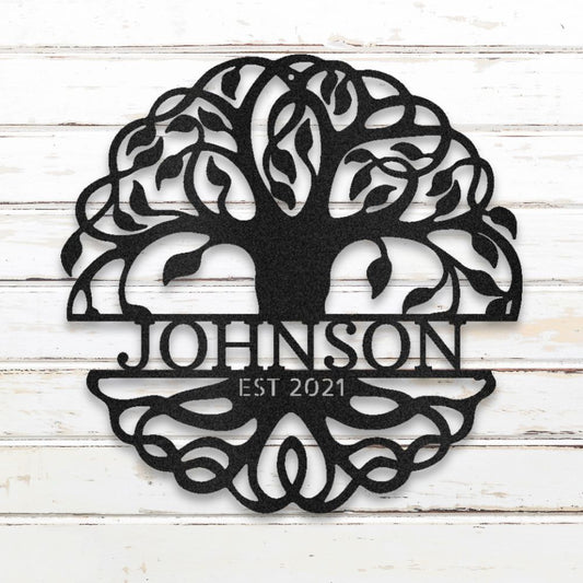 Family Tree of Life Metal Wall Art (Black) | Shop for Custom Metal Signs & Wall Decor | Sovereign Metalworks