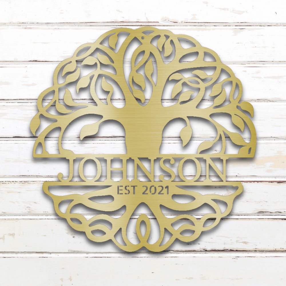 Family Tree of Life Metal Wall Art (Gold) | Shop for Custom Metal Signs & Wall Decor | Sovereign Metalworks