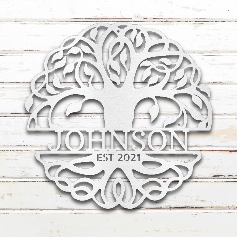 Family Tree of Life Metal Wall Art (White) | Shop for Custom Metal Signs & Wall Decor | Sovereign Metalworks