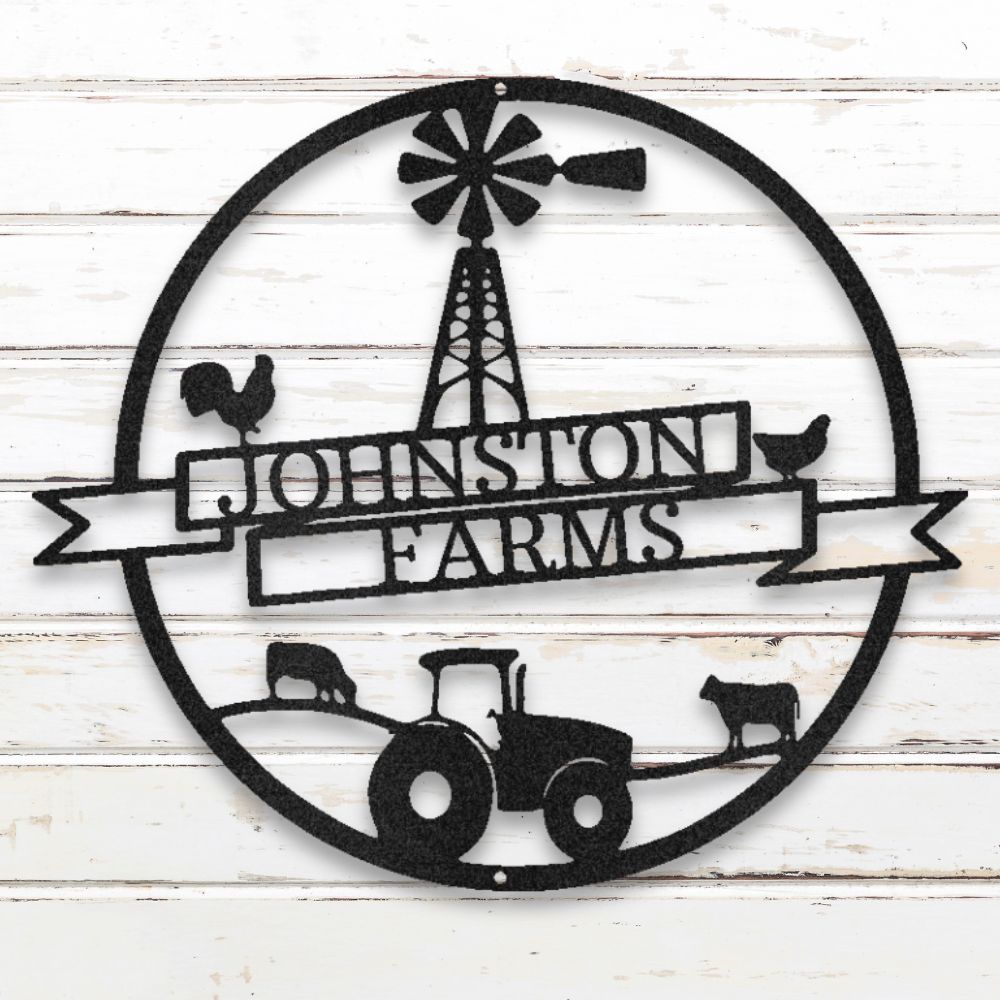 Farm Banner (Black) | Shop Custom Metal Signs & Wall Decor | Sovereign Metalworks