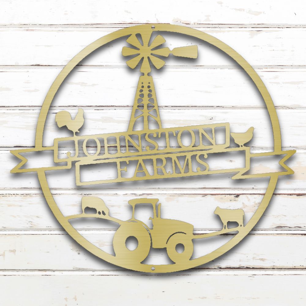 Farm Banner (Gold) | Shop Custom Metal Signs & Wall Decor | Sovereign Metalworks