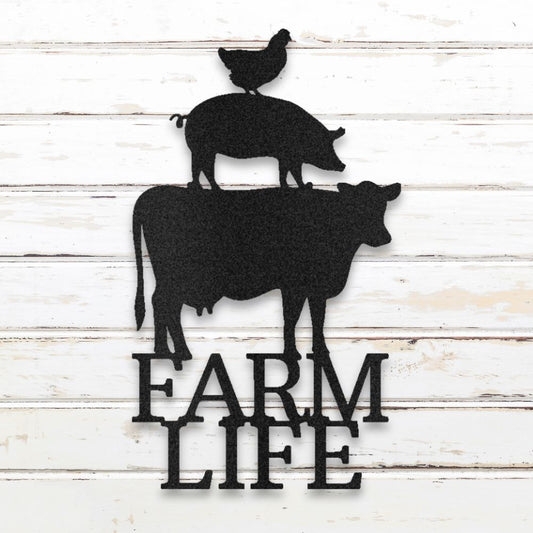 Farm Life Trio Metal Wall Art (Black) | Shop Farmstead Signs & Custom Metal Decor | Sovereign Metalworks