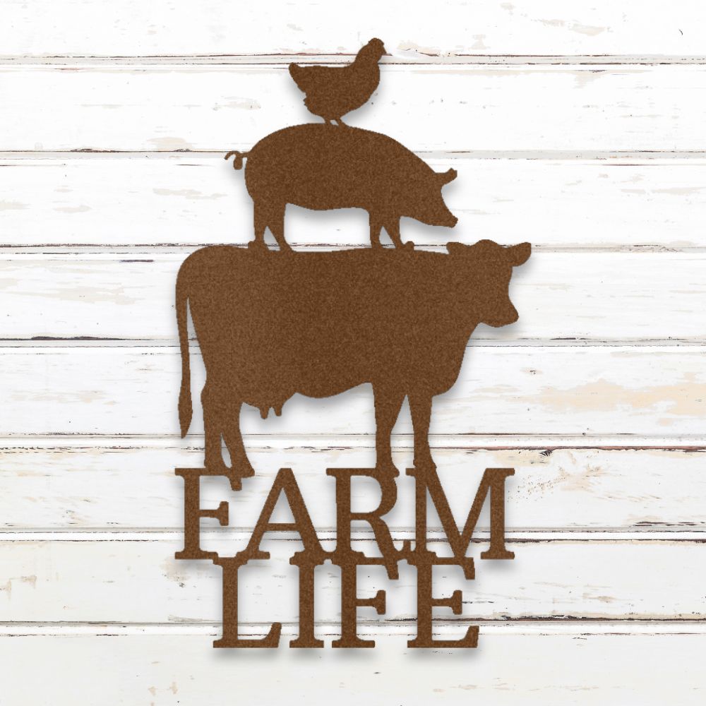 Farm Life Trio Metal Wall Art (Copper) | Shop Farmstead Signs & Custom Metal Decor | Sovereign Metalworks