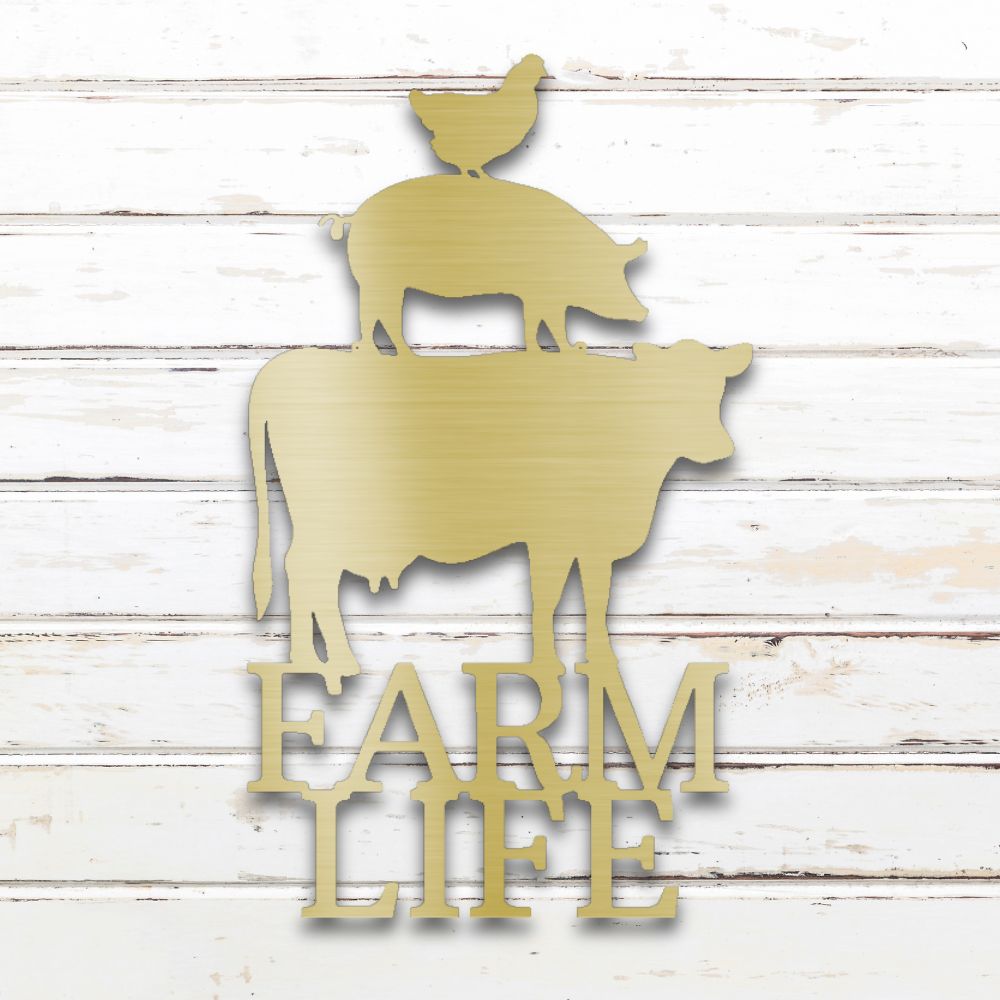 Farm Life Trio Metal Wall Art (Gold) | Shop Farmstead Signs & Custom Metal Decor | Sovereign Metalworks