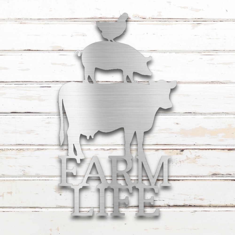 Farm Life Trio Metal Wall Art (Silver) | Shop Farmstead Signs & Custom Metal Decor | Sovereign Metalworks