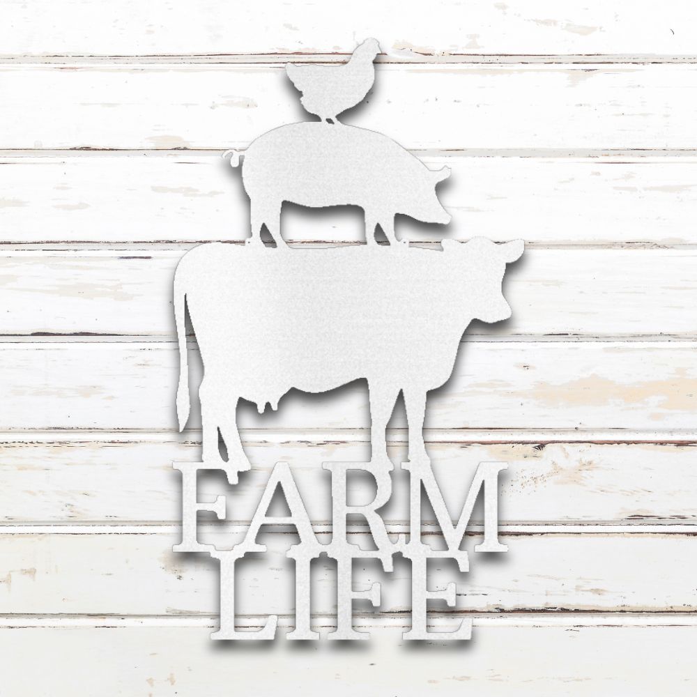 Farm Life Trio Metal Wall Art (White) | Shop Farmstead Signs & Custom Metal Decor | Sovereign Metalworks