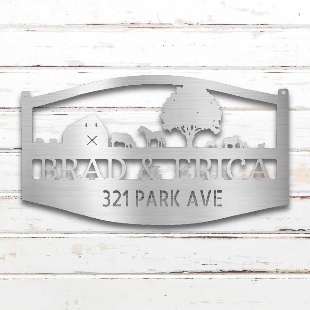 Farmstead III Metal Wall Art (Silver) | Shop Custom Metal Signs & Wall Decor | Sovereign Metalworks