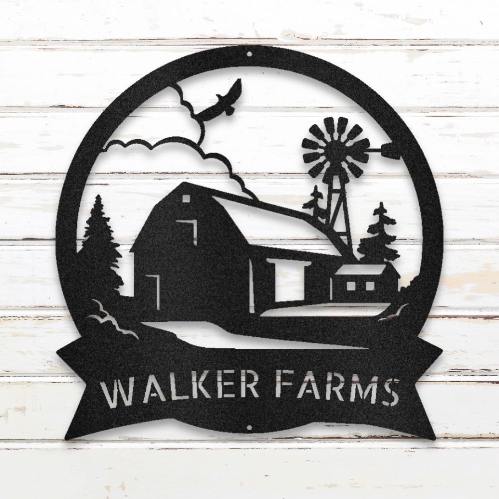 Farmstead IV Metal Wall Art (Black) | Shop Custom Metal Signs & Wall Decor | Sovereign Metalworks