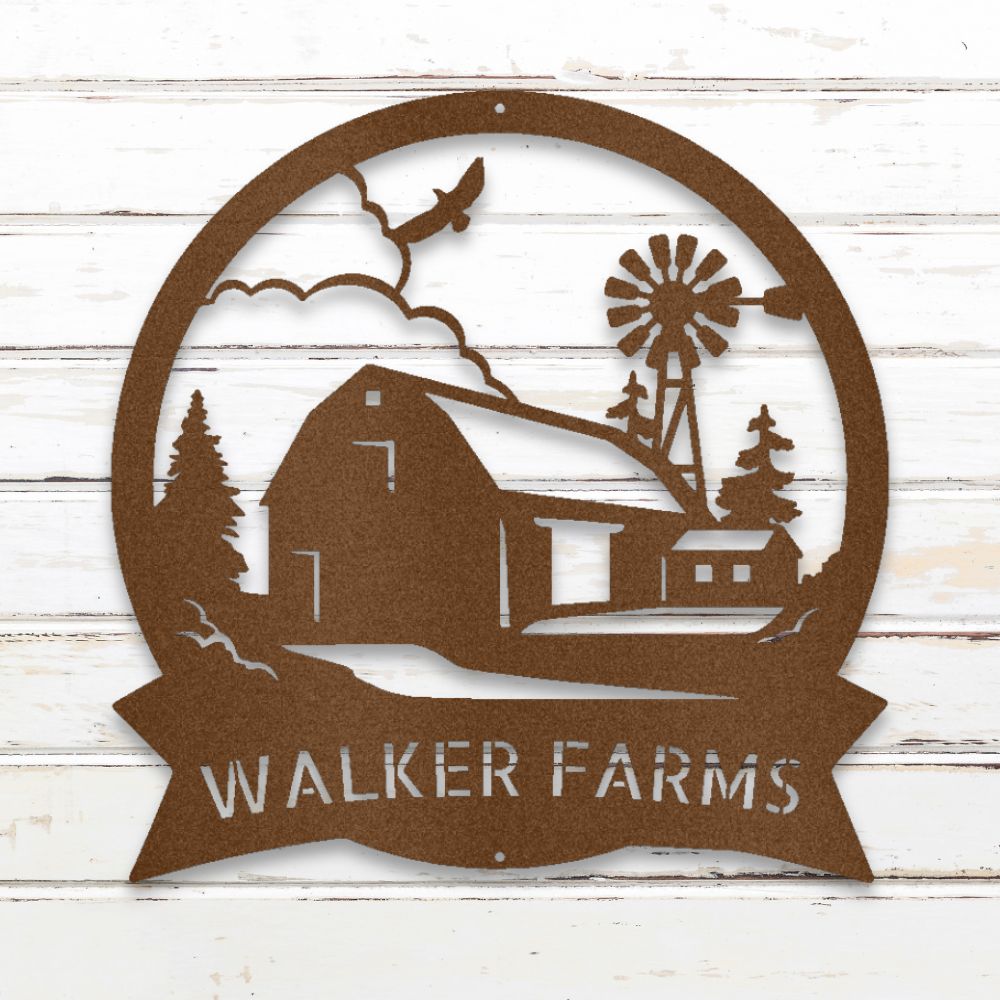 Farmstead IV Metal Wall Art (Copper) | Shop Custom Metal Signs & Wall Decor | Sovereign Metalworks